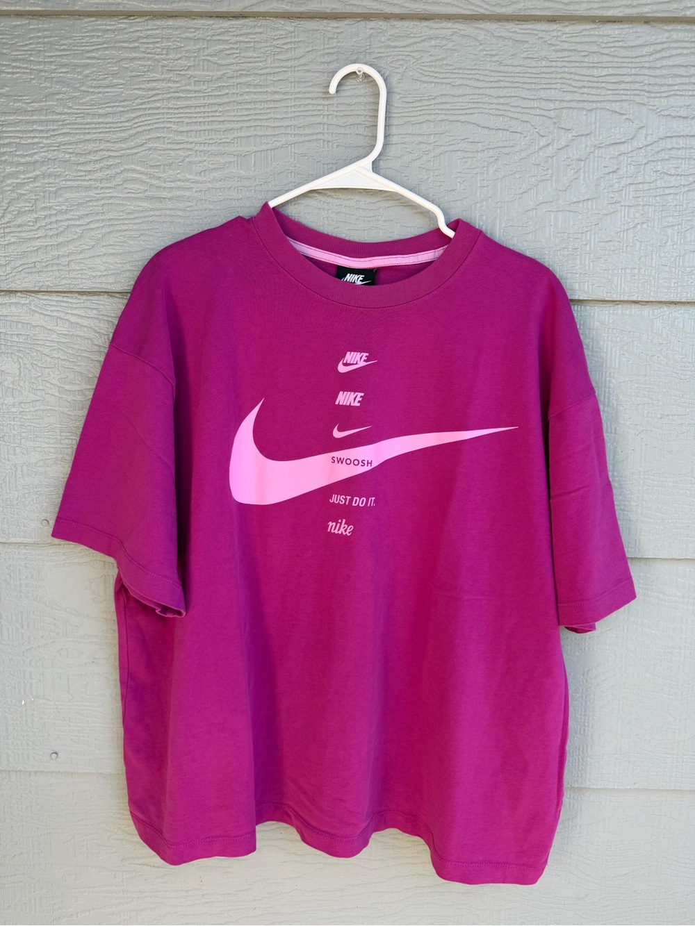 Nike Woman's Pink Swoosh Logo Tee